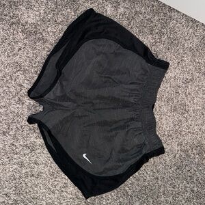 Black and marl gray Nike dri fit athletic shorts
